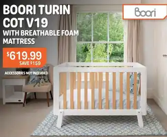 Baby Kingdom BOORI TURIN COT V19 WITH BREATHABLE FOAM MATTRESS offer