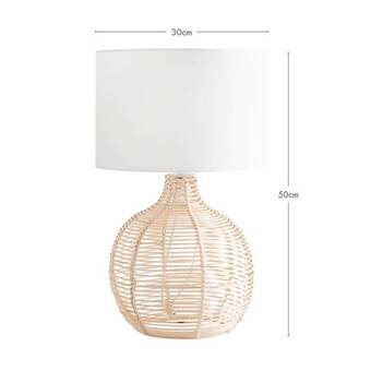 Pillow Talk Douglas 50cm rattan table lamp by habitat offer