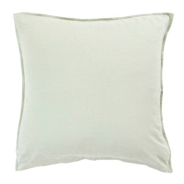Pillow Talk Washed linen look mint european pillowcase by essentials offer