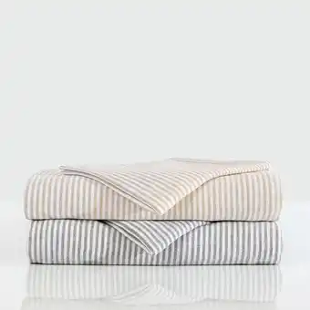 Pillow Talk Stripe linen cotton sheet set by habitat offer
