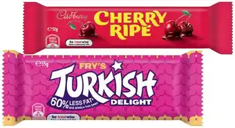 IGA Cadbury medium bar, roll or toblerone 30‑60g selected varieties offer