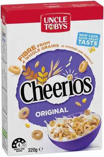 IGA Uncle tobys cheerios original 320g offer