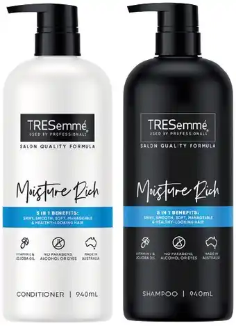IGA Tresemmé shampoo or conditioner 940ml selected varieties offer