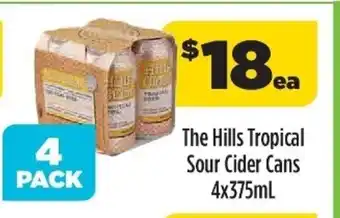Liquorland The Hills Tropical Sour Cider Cans 4x375ml offer