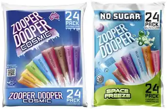 Coles Zooper dooper water ice 24 pack offer