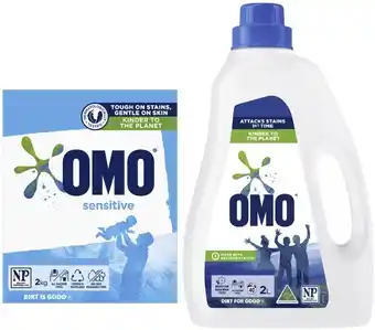 Coles Omo laundry liquid 2 litre or powder 2kg offer