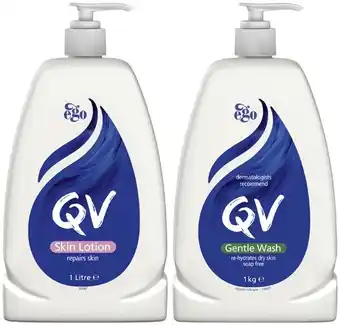 Coles Qv gentle skin wash 1kg or skin lotion 1 litre offer