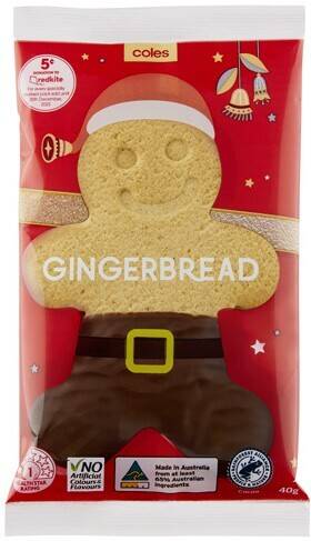 Coles Coles festive gingerbread biscuit 40g offer