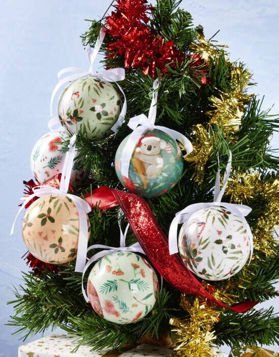 Coles Australiana bauble 6 pack offer