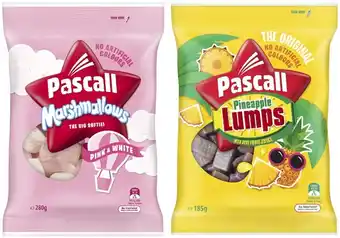 Coles Pascall choc bites 160g-185g or marshmallows 280g offer