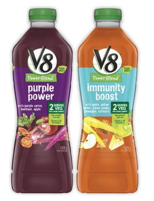 Coles V8 power blend or smoothie 1.25 litre offer