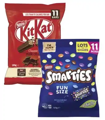 Coles Nestlé chocolate fun pack 127g-158g offer