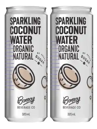 Coles New bonsoy sparkling coconut water 320ml offer