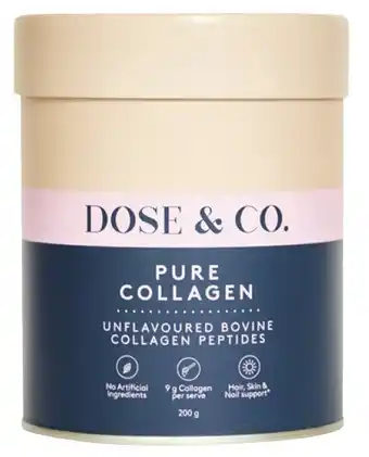 Coles Dose & co. unflavoured pure collagen powder 200g offer