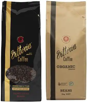 Coles Vittoria mountain grown or organic coffee beans 1kg offer