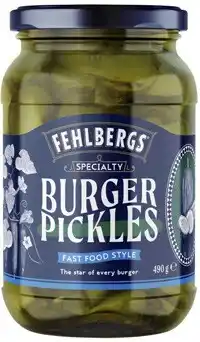 Fehlbergs burger pickles 490g