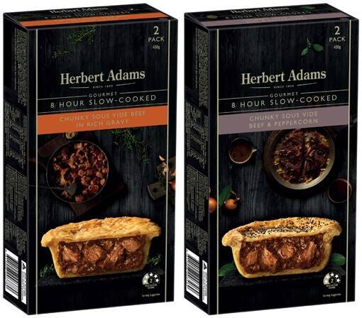 Coles Herbert adams slow cooked beef pie 2pk 400g-420g offer