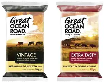 Coles Great ocean road cheese block 500g offer