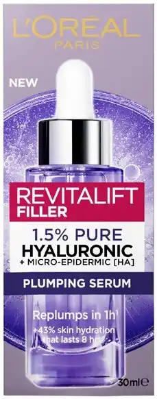 Coles L'oréal revitalift filler [+hyaluronic acid] anti wrinkle serum 30ml offer