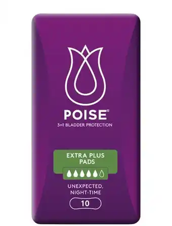 Coles Poise pads for bladder leaks extra plus 10 pack offer