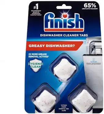 Coles Finish dishwasher cleaner tablets 3 pack offer