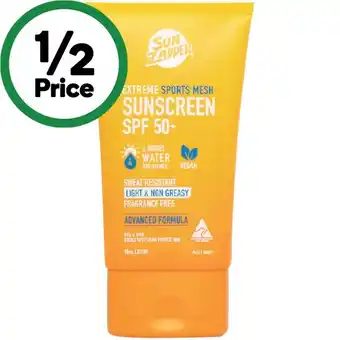 Woolworths Sun zapper extreme sports mesh sunscreen spf50+ 90ml offer