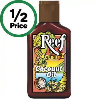 Woolworths Reef sun tan oil coconut oil 125ml offer