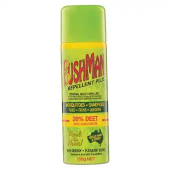 Woolworths Bushman insect repellent with sunscreen 150g^ offer