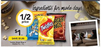 Drakes Twisties, Burger Rings or Cheetos 80g-90g offer