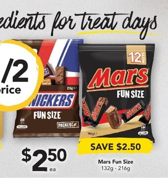 Drakes Mars Fun Size 132g - 216g offer