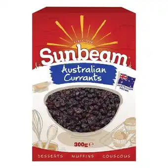 Woolworths Sunbeam australian currants 300g offer