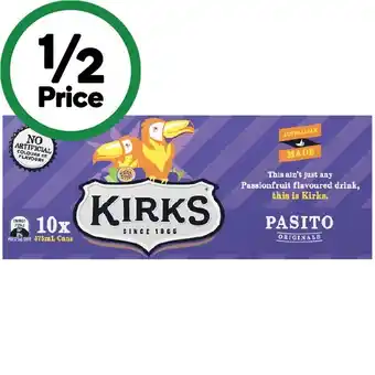 Woolworths Kirks soft drinks 10 x 375ml offer