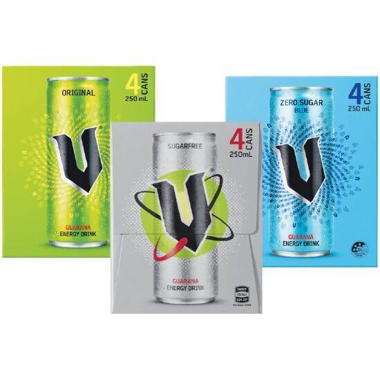 V energy drink 4 x 250ml offer at Woolworths