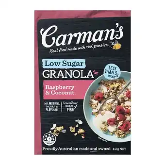 Woolworths Carman’s granola 450g offer