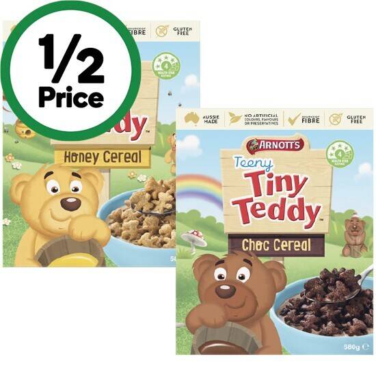 Woolworths Arnott’s teeny tiny teddy cereal 580g offer