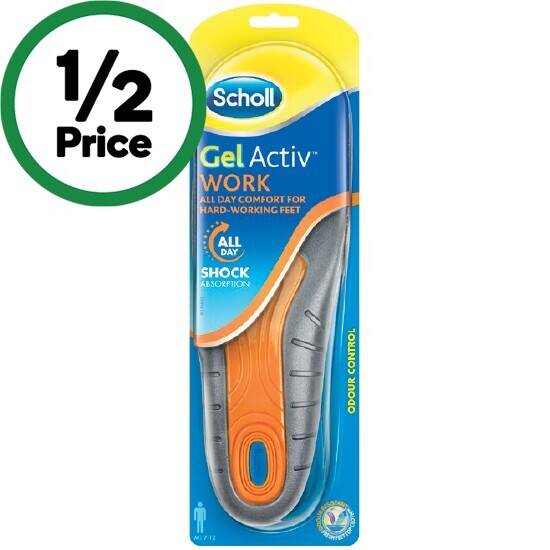 Woolworths Scholl gel activ mens insole work 1 pair offer