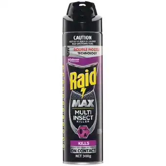 Woolworths Raid max multi insect killer spray 300g offer