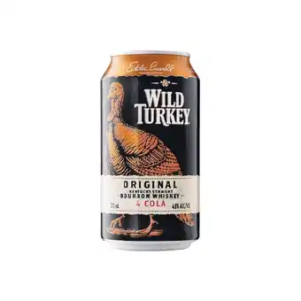 Woolworths Wild turkey bourbon & cola cans 10x375ml offer