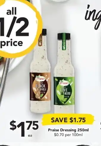 Drakes Praise Dressing 250ml offer