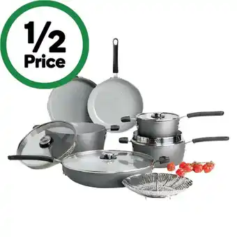 Woolworths Cuisine::pro swiss+tec compact 10 piece cookware set offer