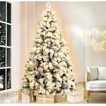 Jingle jollys christmas tree 2.1m xmas trees decorations snowy green 1000 tips