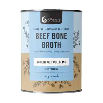 Woolworths Nutra organics beef bone broth hearty original 125g offer