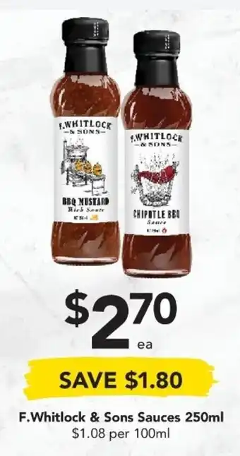 Drakes F.Whitlock & Sons Sauces 250ml offer