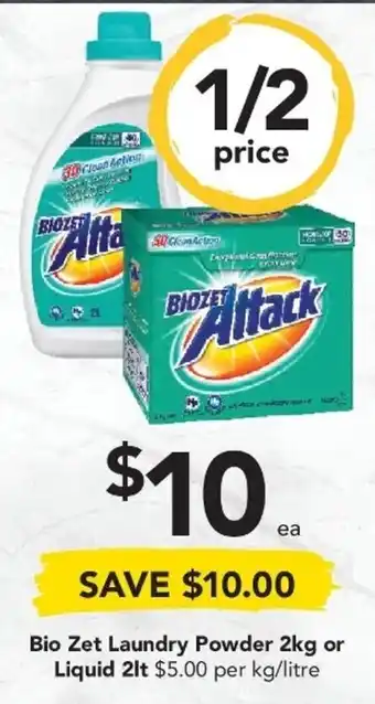 Drakes Bio Zet Laundry Powder 2kg or Liquid 2lt offer