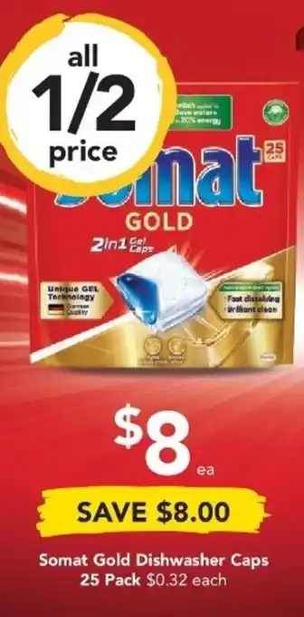 Somat Gold Dishwasher Caps 25 Pack
