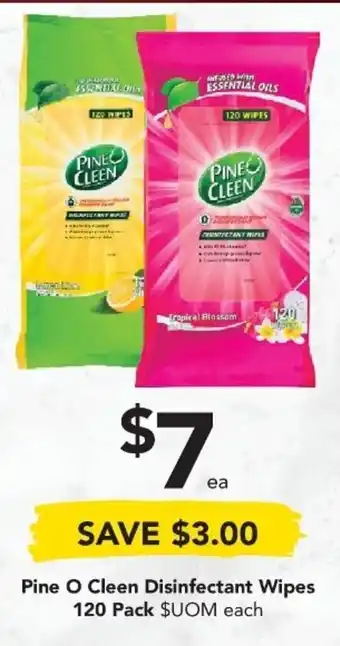 Drakes Pine O Cleen Disinfectant Wipes 120 Pack offer