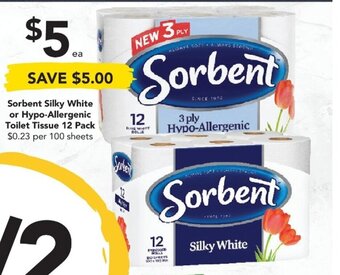 Drakes Sorbent Silky White or Hypo-Allergenic Toilet Tissue 12 Pack offer