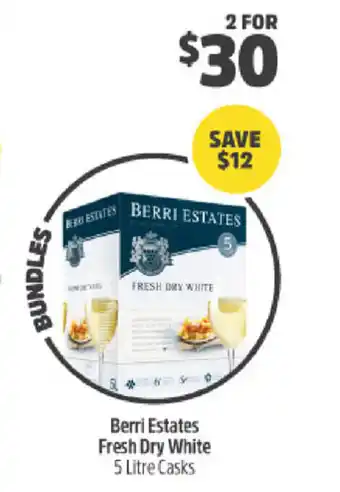 Berri Estates Fresh Dry White 5 Litre Casks