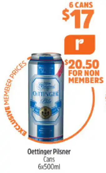Oettinger Pilsner Cans 6x500ml