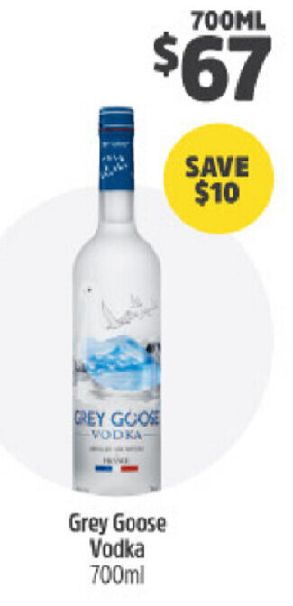 BWS Grey Goose Vodka 700ml offer